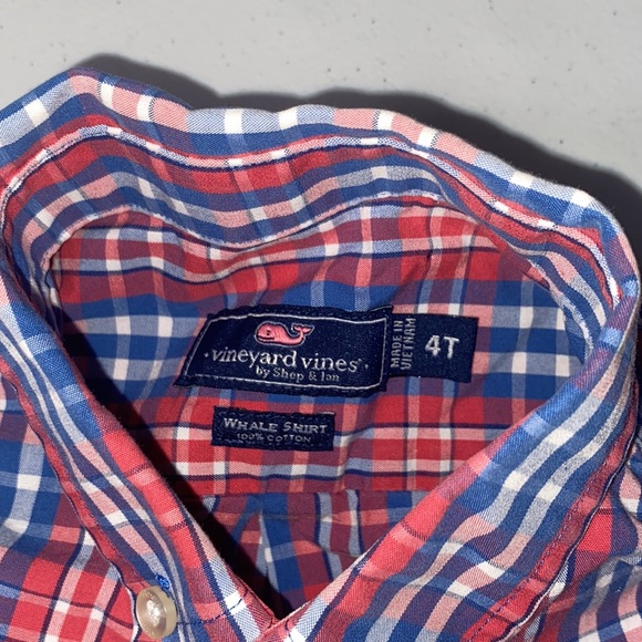 Vineyard Vines Toddler Boy Long Sleeve Button Down Plaid Dressy Shirt Size 4t - Picture 5 of 10